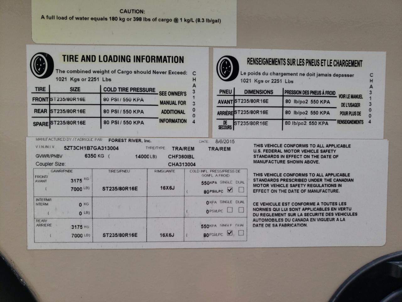 2016 Foresriver Chaparral VIN: 5ZT3CH1B7GA313004 Lot: 85916775