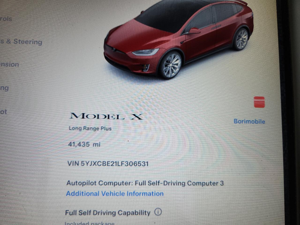 2020 Tesla Model X VIN: 5YJXCBE21LF306531 Lot: 85944765