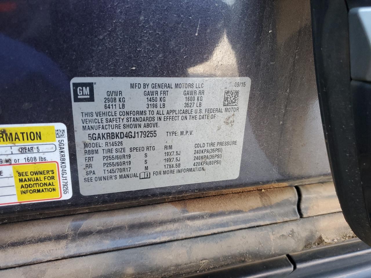 2016 Buick Enclave VIN: 5GAKRBKD4GJ179255 Lot: 81932735