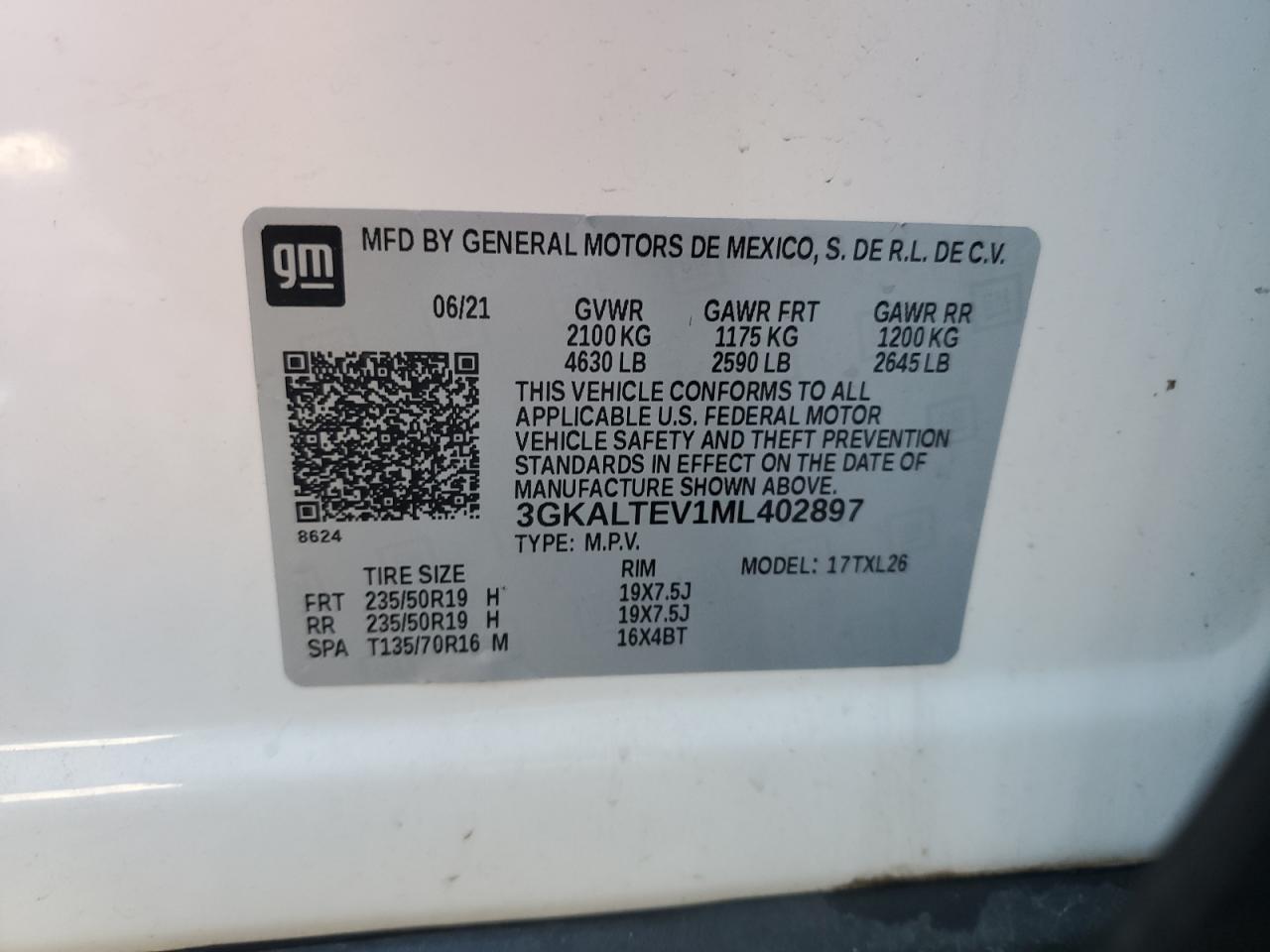2021 GMC Terrain Sle VIN: 3GKALTEV1ML402897 Lot: 90936355