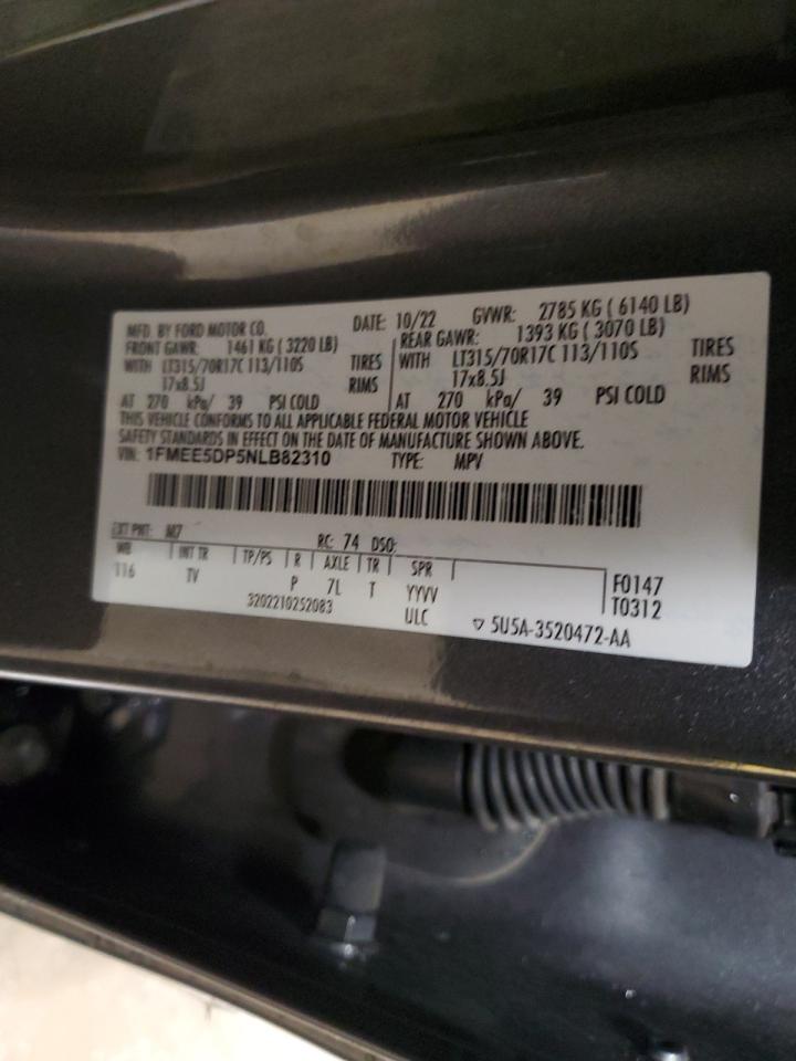 2022 Ford Bronco Base VIN: 1FMEE5DP5NLB82310 Lot: 84939275