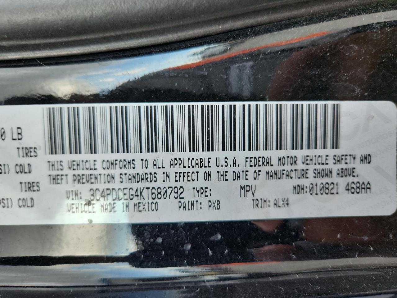 2019 Dodge Journey Gt VIN: 3C4PDCEG4KT680792 Lot: 85516555