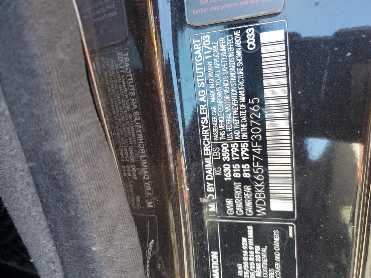 2004 Mercedes-Benz Slk 320 VIN: WDBKK65F74F307265 Lot: 85599425