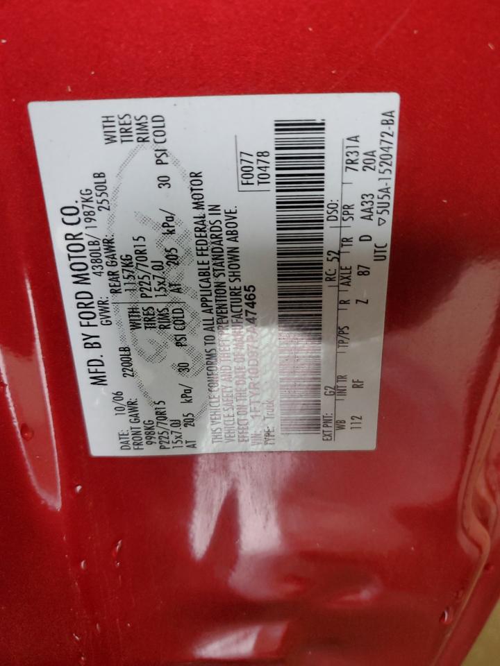 2007 Ford Ranger VIN: 1FTYR10D97PA47465 Lot: 90666085