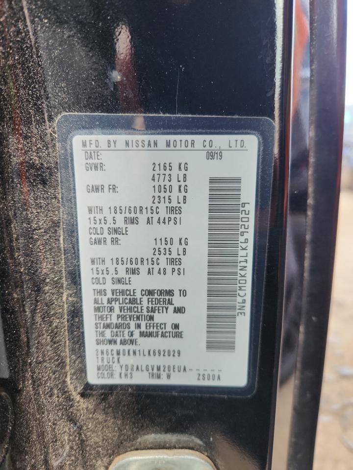 2020 Nissan Nv200 2.5S VIN: 3N6CM0KN1LK692029 Lot: 86094215