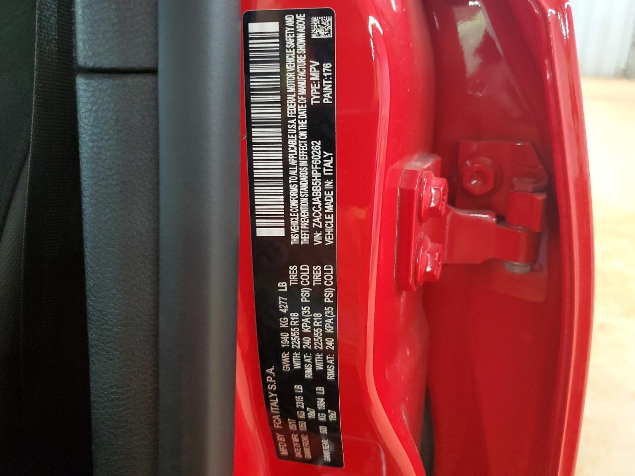 2017 Jeep Renegade Latitude VIN: ZACCJABB5HPF60262 Lot: 84884415