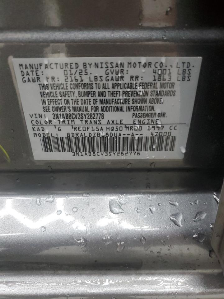 2025 Nissan Sentra Sv VIN: 3N1AB8CV3SY282778 Lot: 86101105