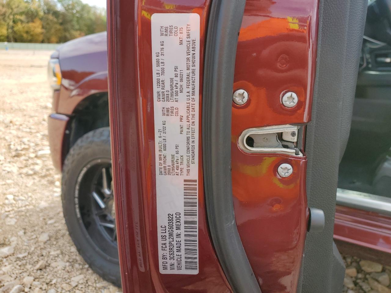 2021 Ram 3500 Limited VIN: 3C63R3PL2MG603822 Lot: 82661735