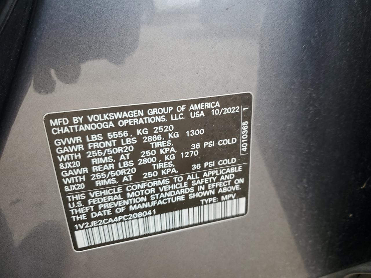 2023 Volkswagen Atlas Cross Sport Se VIN: 1V2JE2CA4PC208041 Lot: 90228755