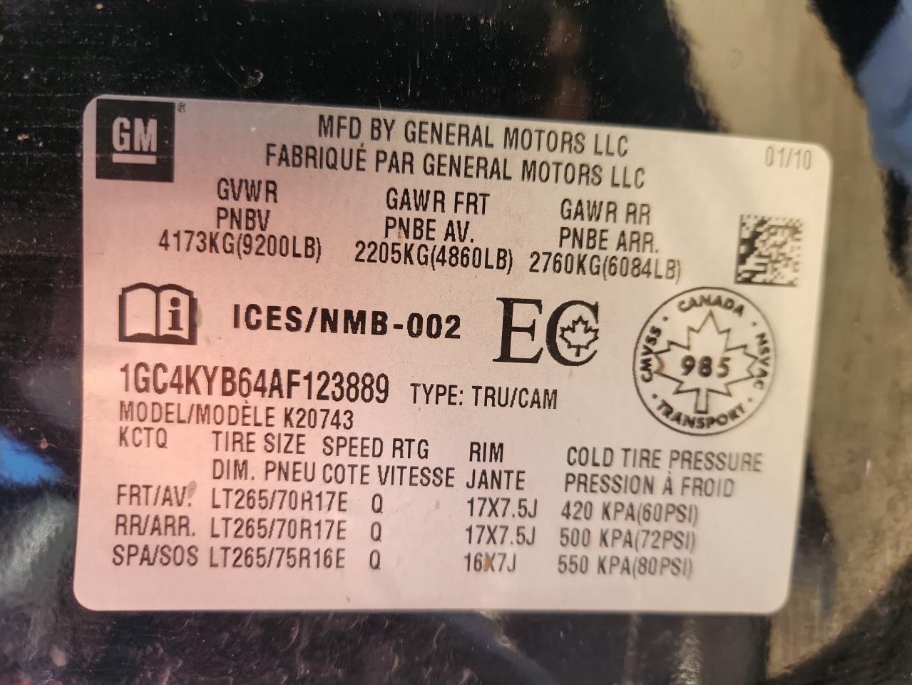 2010 Chevrolet Silverado K2500 Heavy Duty Ltz VIN: 1GC4KYB64AF123889 Lot: 90656515