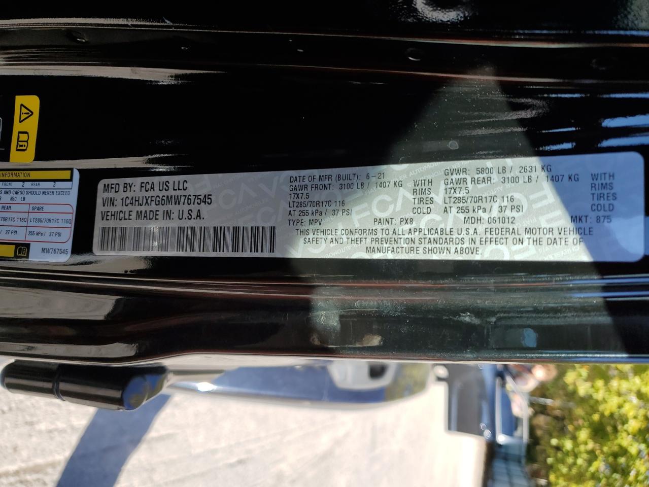 2021 Jeep Wrangler Unlimited Rubicon VIN: 1C4HJXFG6MW767545 Lot: 86330935