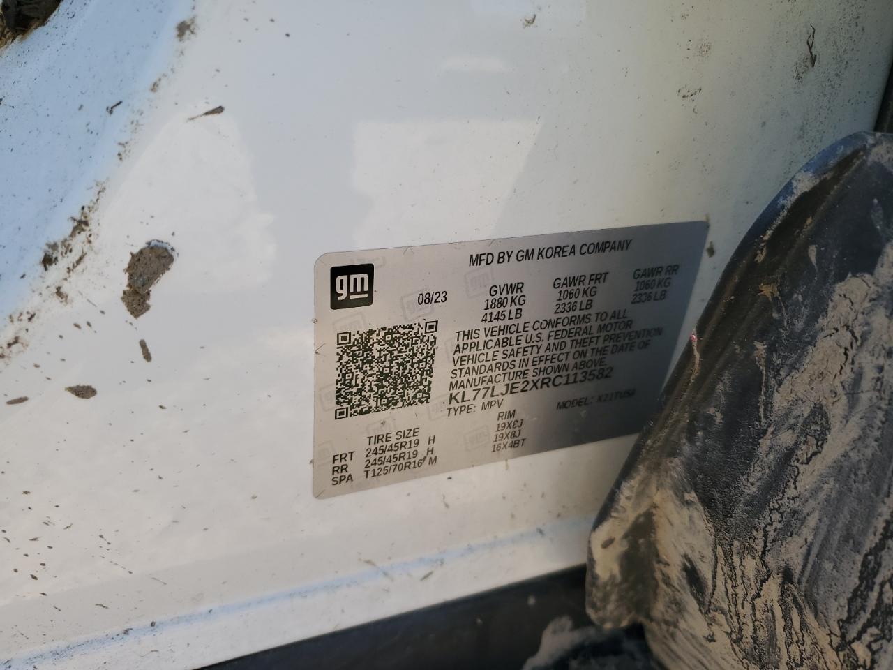 2024 Chevrolet Trax 2Rs VIN: KL77LJE2XRC113582 Lot: 90307715