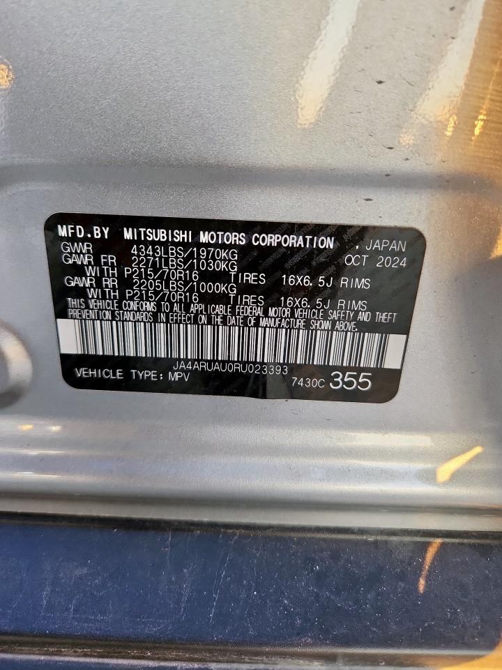 2024 Mitsubishi Outlander Sport S/Se VIN: JA4ARUAU0RU023393 Lot: 81906265