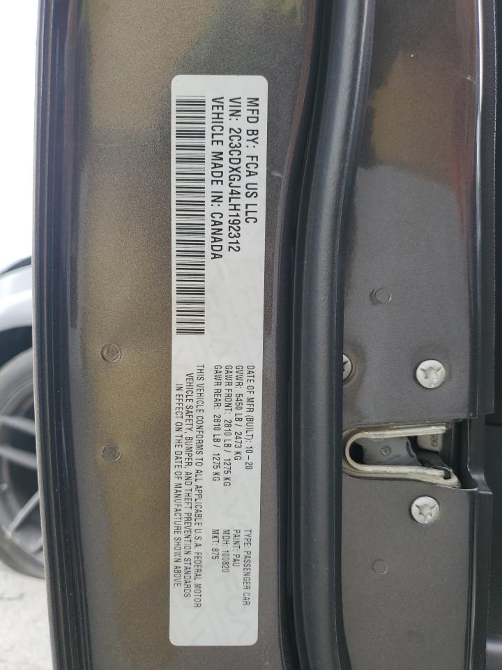2020 Dodge Charger Scat Pack VIN: 2C3CDXGJ4LH192312 Lot: 82292955