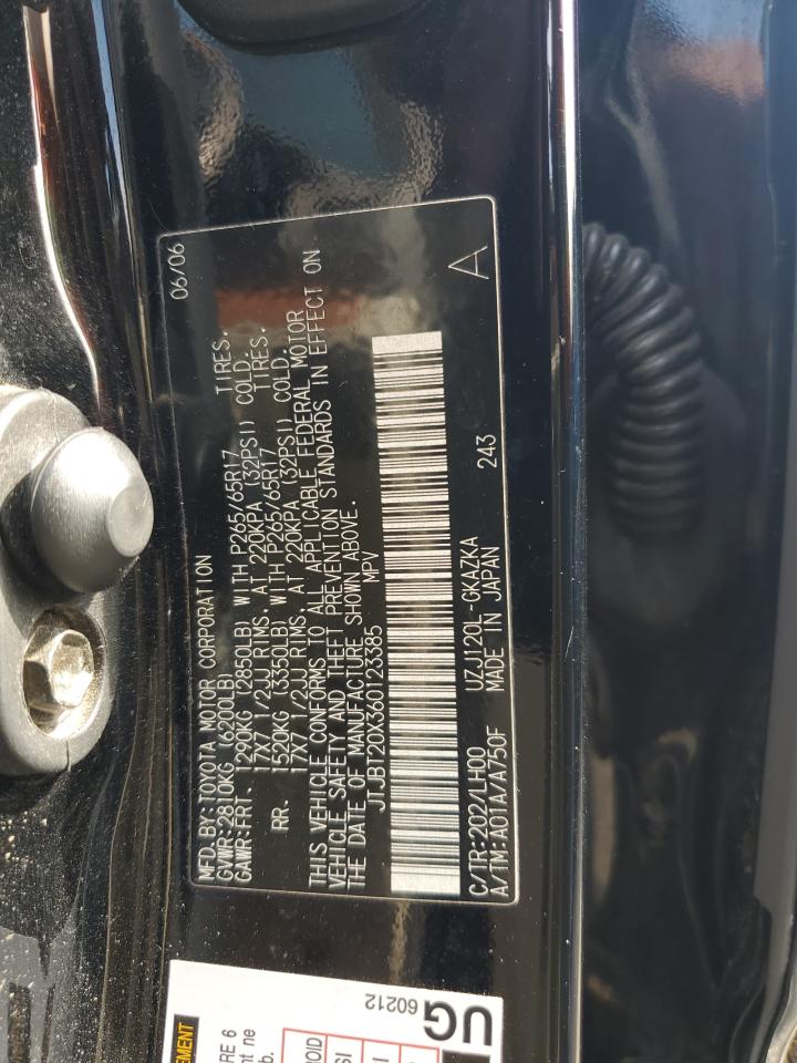 2006 Lexus Gx 470 VIN: JTJBT20X360123385 Lot: 86696095