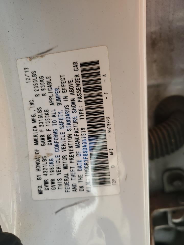 2013 Honda Accord Exl VIN: 1HGCR2F85DA087519 Lot: 86055125