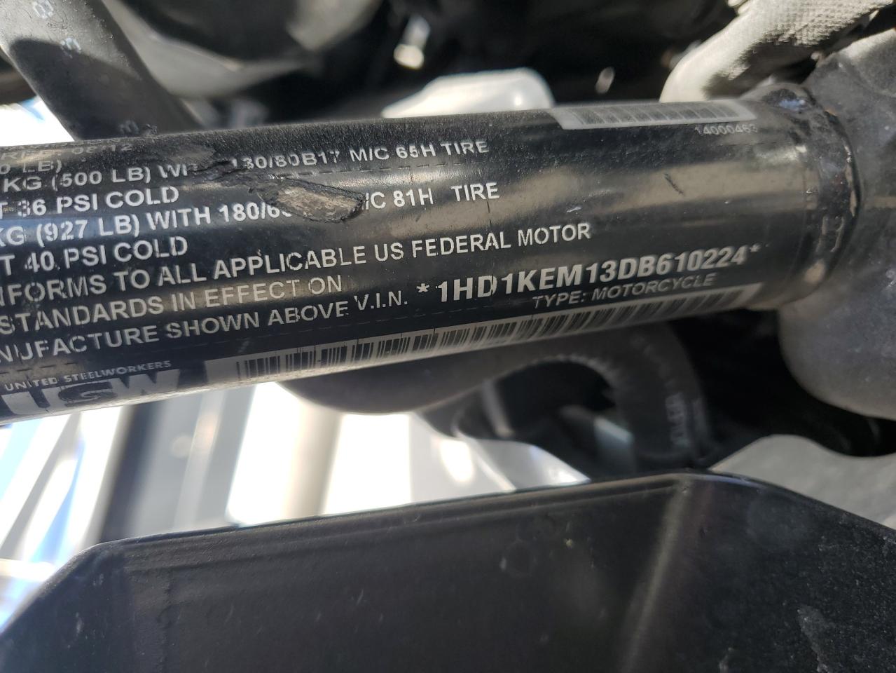 2013 Harley-Davidson Flhtk Electra Glide Ultra Limited VIN: 1HD1KEM13DB610224 Lot: 82203935