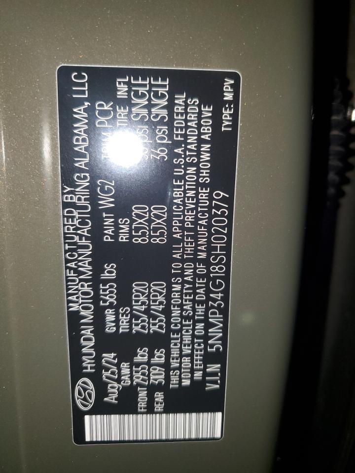 2025 Hyundai Santa Fe L VIN: 020379 Lot: 86743485