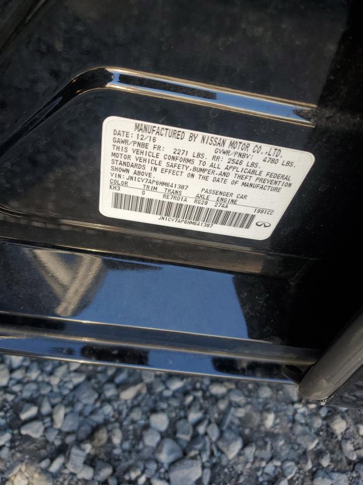 2017 Infiniti Q50 Base VIN: JN1CV7AP6HM641387 Lot: 86138505