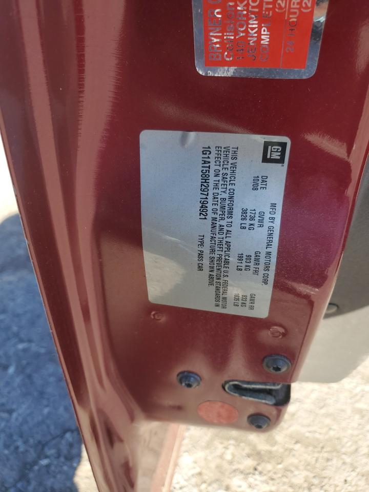 2009 Chevrolet Cobalt Lt VIN: 1G1AT58H297194921 Lot: 85784855