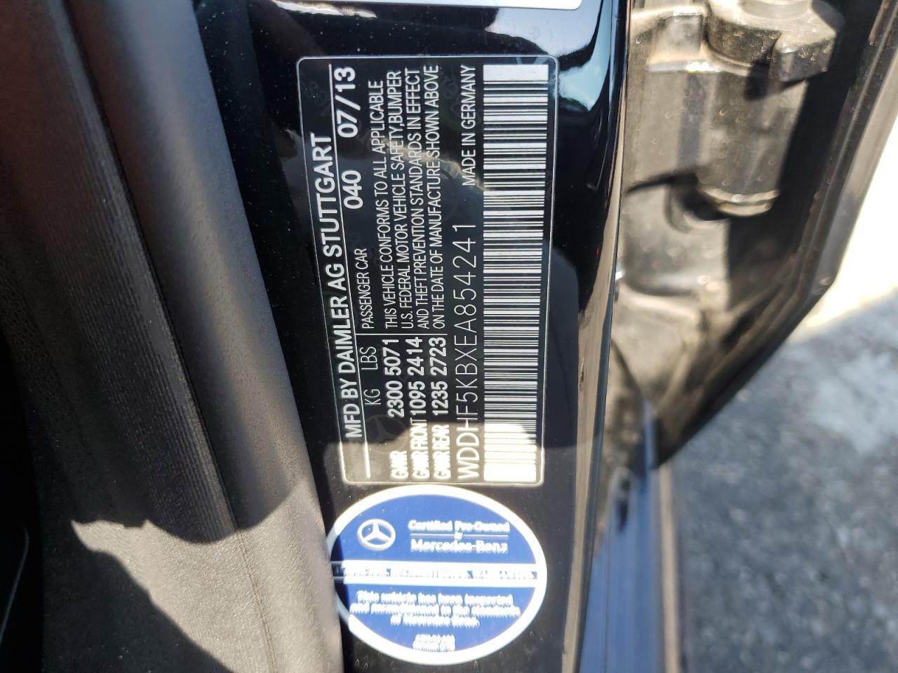 2014 Mercedes-Benz E 350 VIN: WDDHF5KBXEA854241 Lot: 83934835