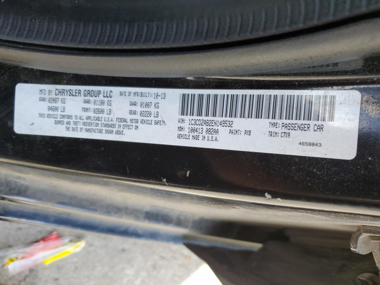 2014 Dodge Avenger Se VIN: 1C3CDZAB2EN149532 Lot: 86440575