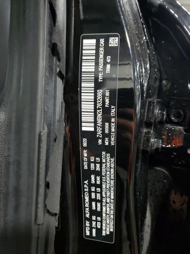 2020 Alfa Romeo Giulia Ti VIN: ZARFANBN2L7632660 Lot: 90982475