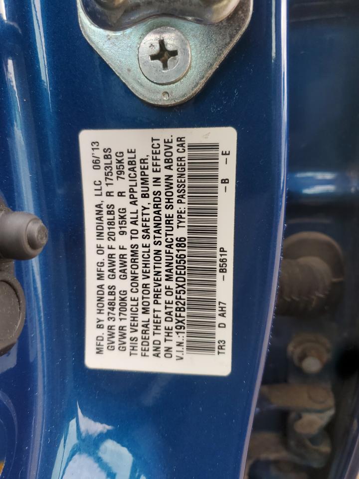 2013 Honda Civic Lx VIN: 19XFB2F5XDE056186 Lot: 86162435
