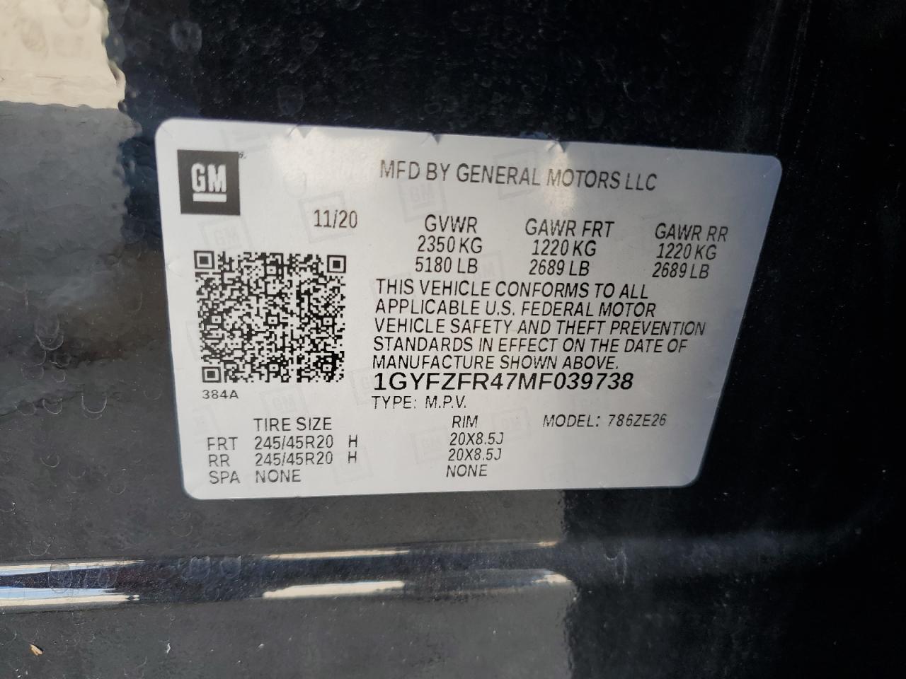 2021 Cadillac Xt4 Sport VIN: 1GYFZFR47MF039738 Lot: 81436315