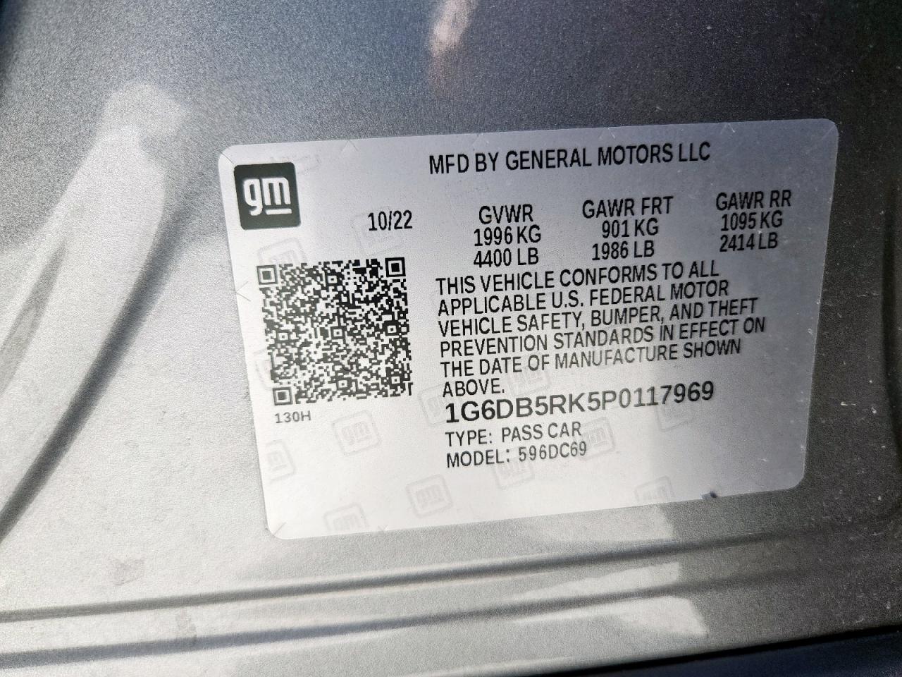 2023 Cadillac Ct4 Premium Luxury VIN: 1G6DB5RK5P0117969 Lot: 85417885