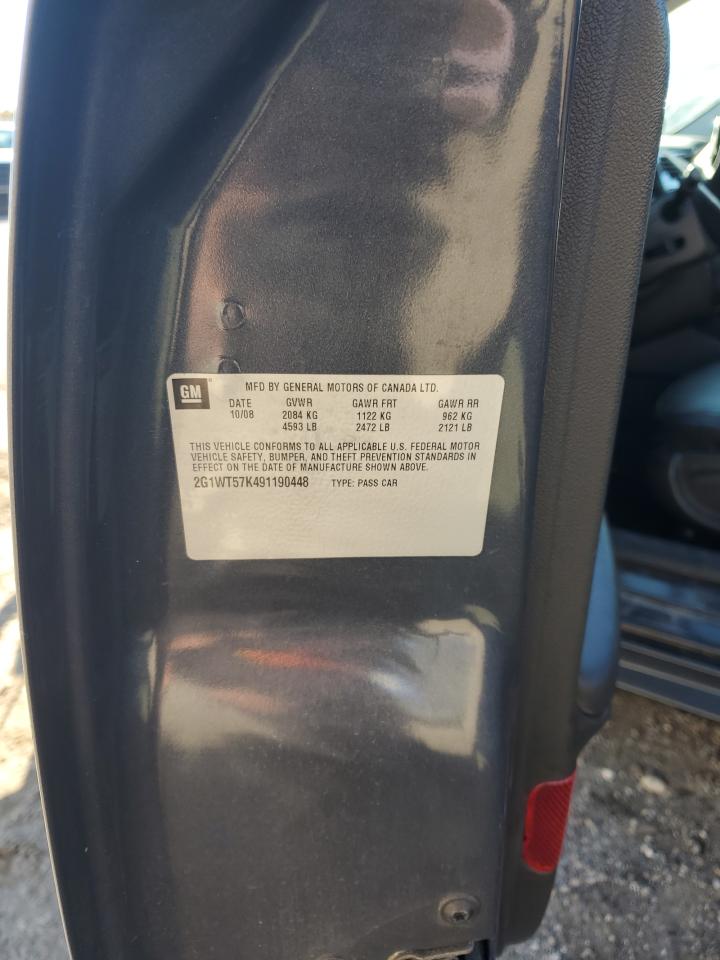 2009 Chevrolet Impala 1Lt VIN: 2G1WT57K491190448 Lot: 89470885