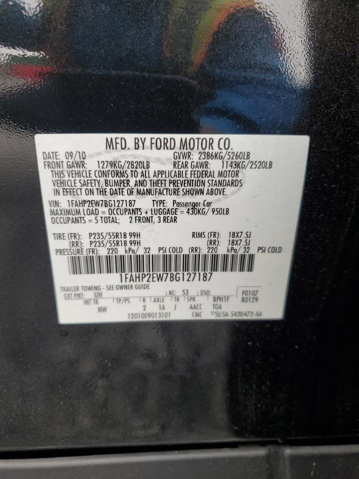 2011 Ford Taurus Sel VIN: 1FAHP2EW7BG127187 Lot: 90397785