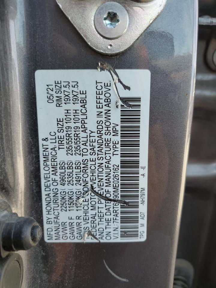 2021 Honda Cr-V Touring VIN: 7FART6H90ME026162 Lot: 82368305