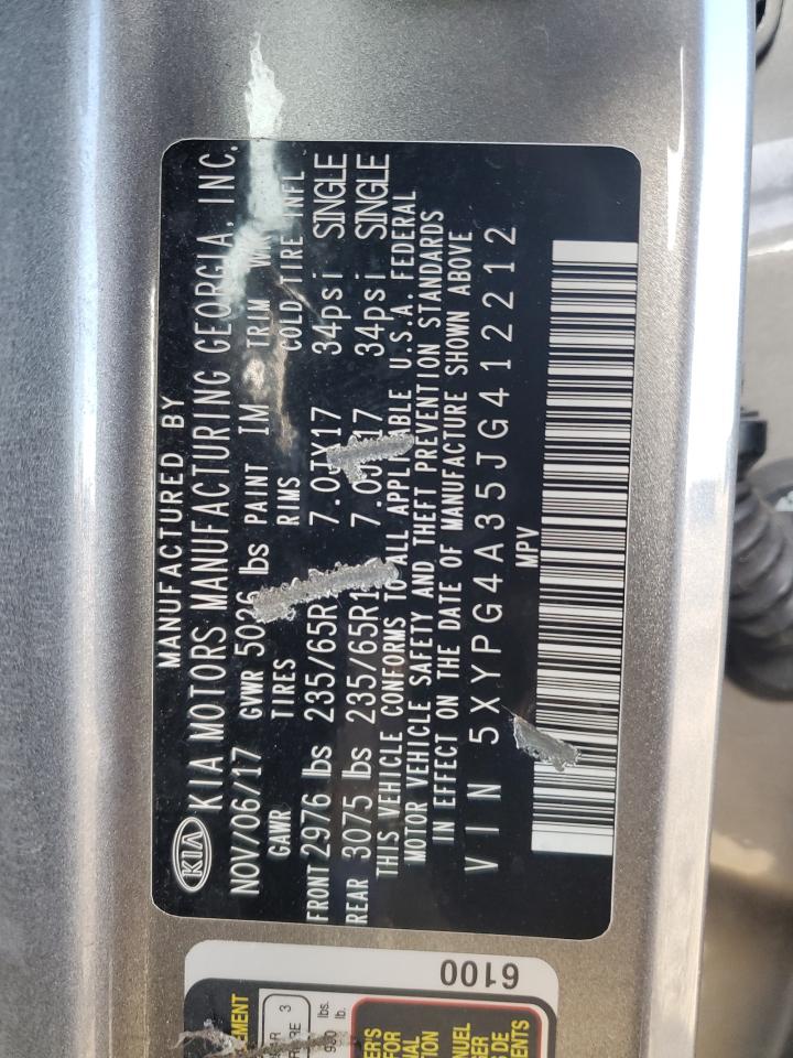 2018 Kia Sorento Lx VIN: 5XYPG4A35JG412212 Lot: 86262505