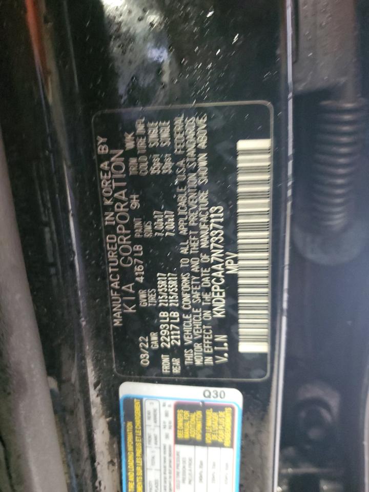 2022 Kia Seltos Lx VIN: KNDEPCAA7N7337113 Lot: 90330825