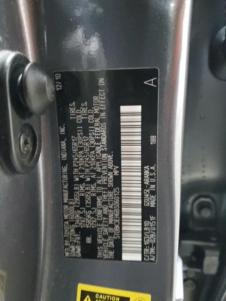 2011 Toyota Highlander Base VIN: 5TDBK3EH6BS060125 Lot: 86057615