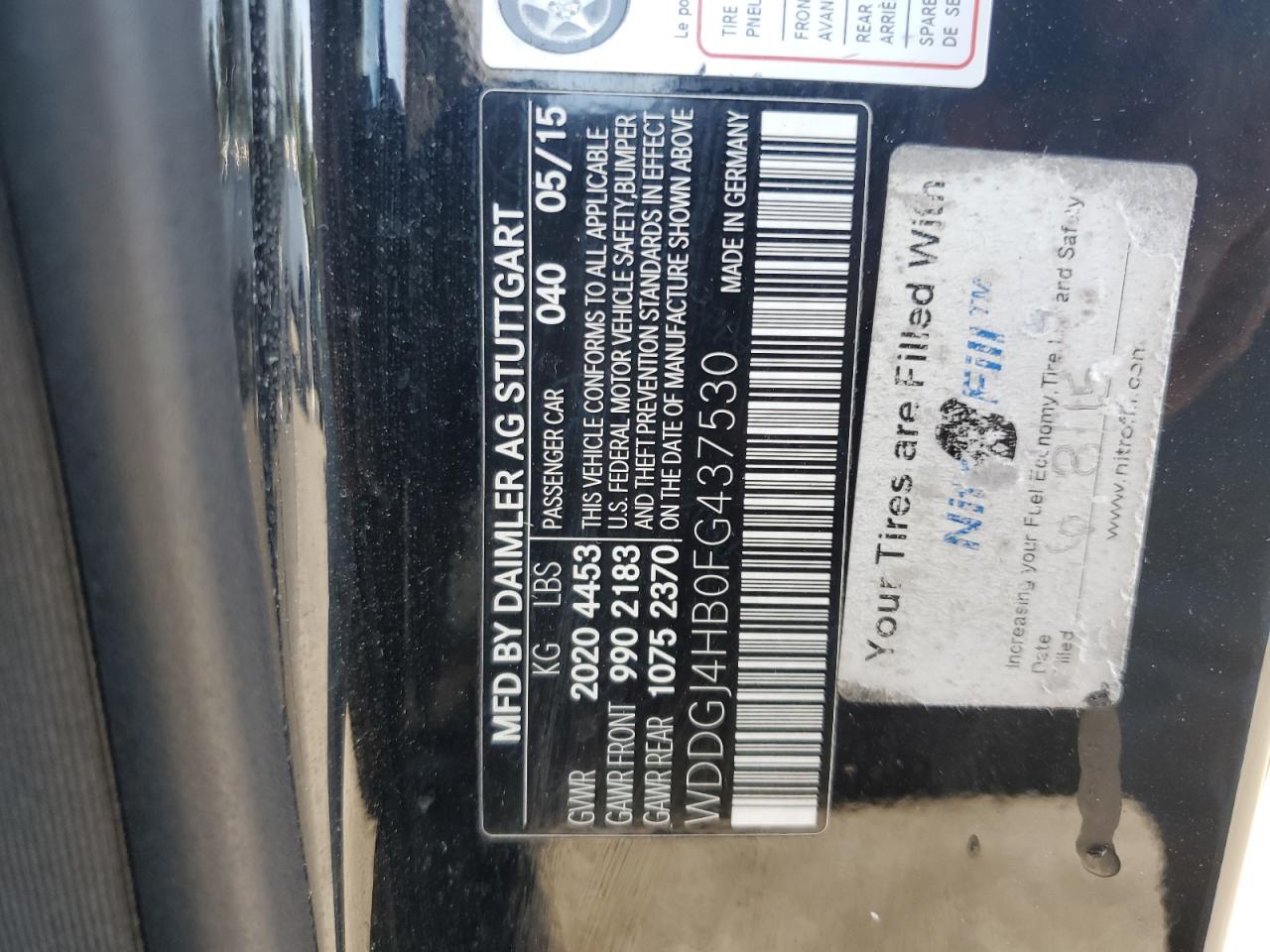 2015 Mercedes-Benz C 250 VIN: WDDGJ4HB0FG437530 Lot: 84630955