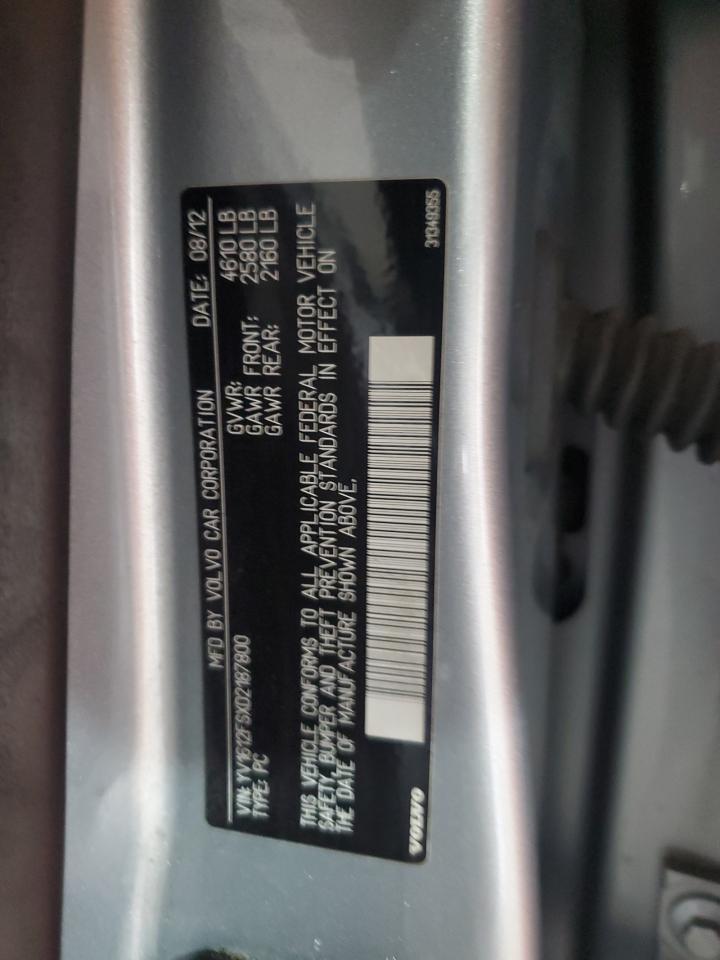 2013 Volvo S60 T5 VIN: YV1612FSXD2187800 Lot: 85691225