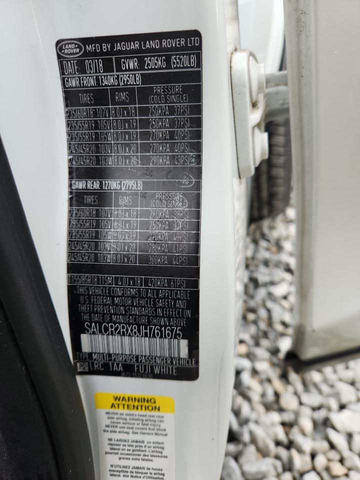 2018 Land Rover Discovery Sport Hse VIN: SALCR2RX8JH761675 Lot: 90524395