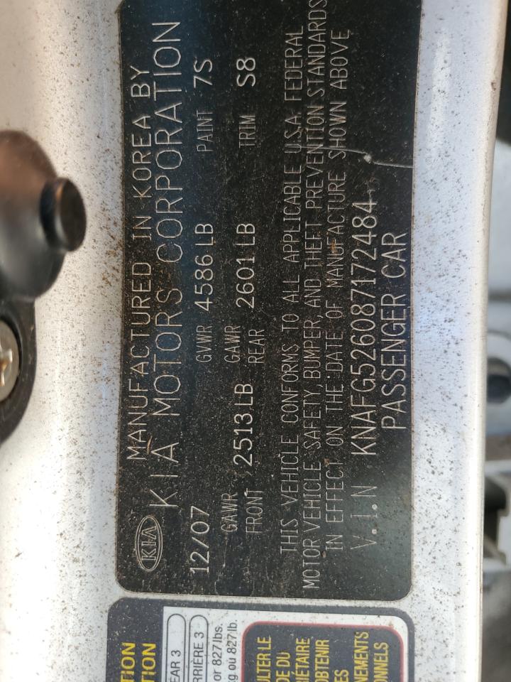 2008 Kia Rondo Lx VIN: KNAFG526087172484 Lot: 84717225