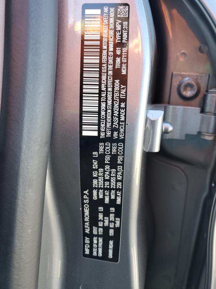 2018 Alfa Romeo Stelvio Ti VIN: ZASFAKBN2J7B78004 Lot: 82231285