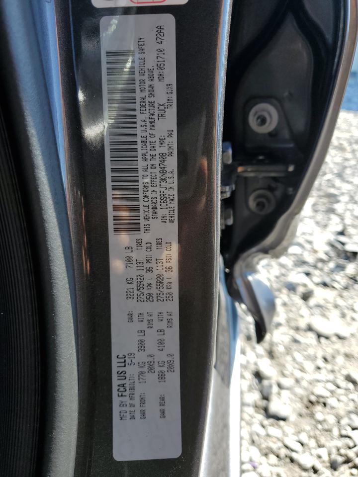 2019 Ram 1500 Laramie VIN: 1C6SRFJT3KN847408 Lot: 90409345