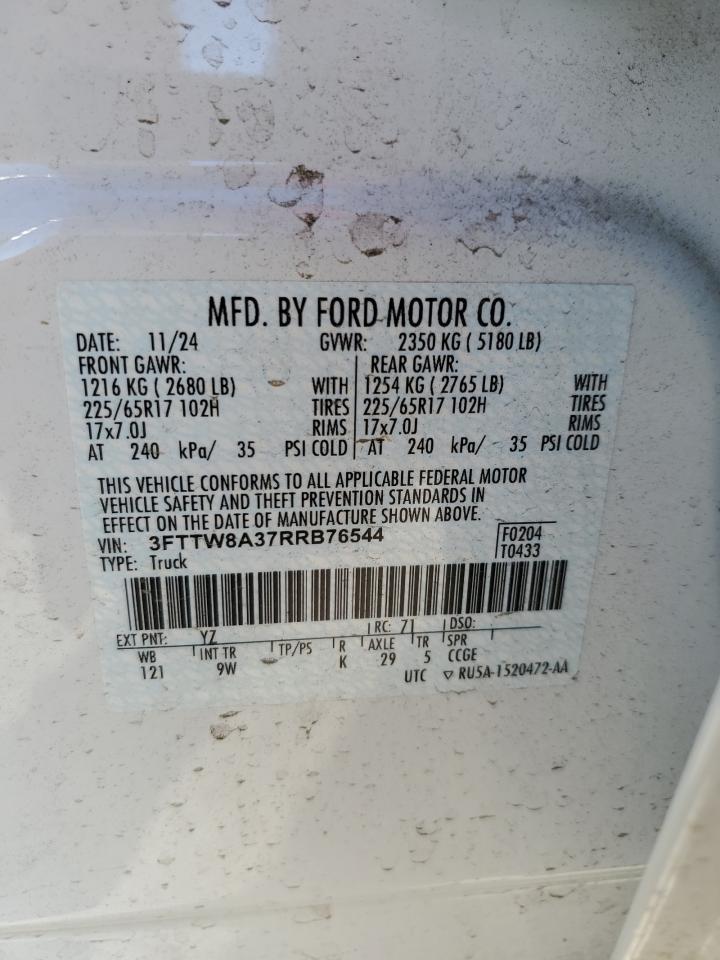 2024 Ford Maverick Xl VIN: 3FTTW8A37RRB76544 Lot: 85728775