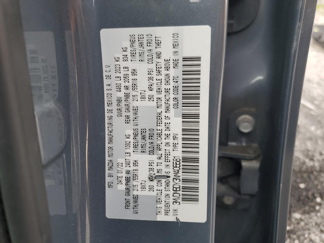 2022 Mazda Cx-30 Premium VIN: 3MVDMBDY3NM405581 Lot: 82549155