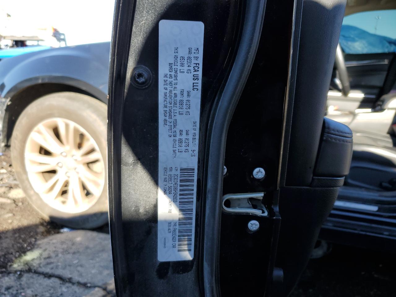 2016 Chrysler 300C VIN: 2C3CCAEG9GH342833 Lot: 85497515