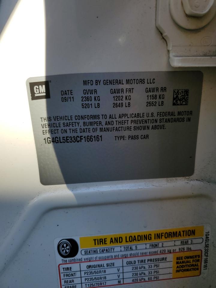 2012 Buick Lacrosse VIN: 1G4GL5E33CF166161 Lot: 90393755