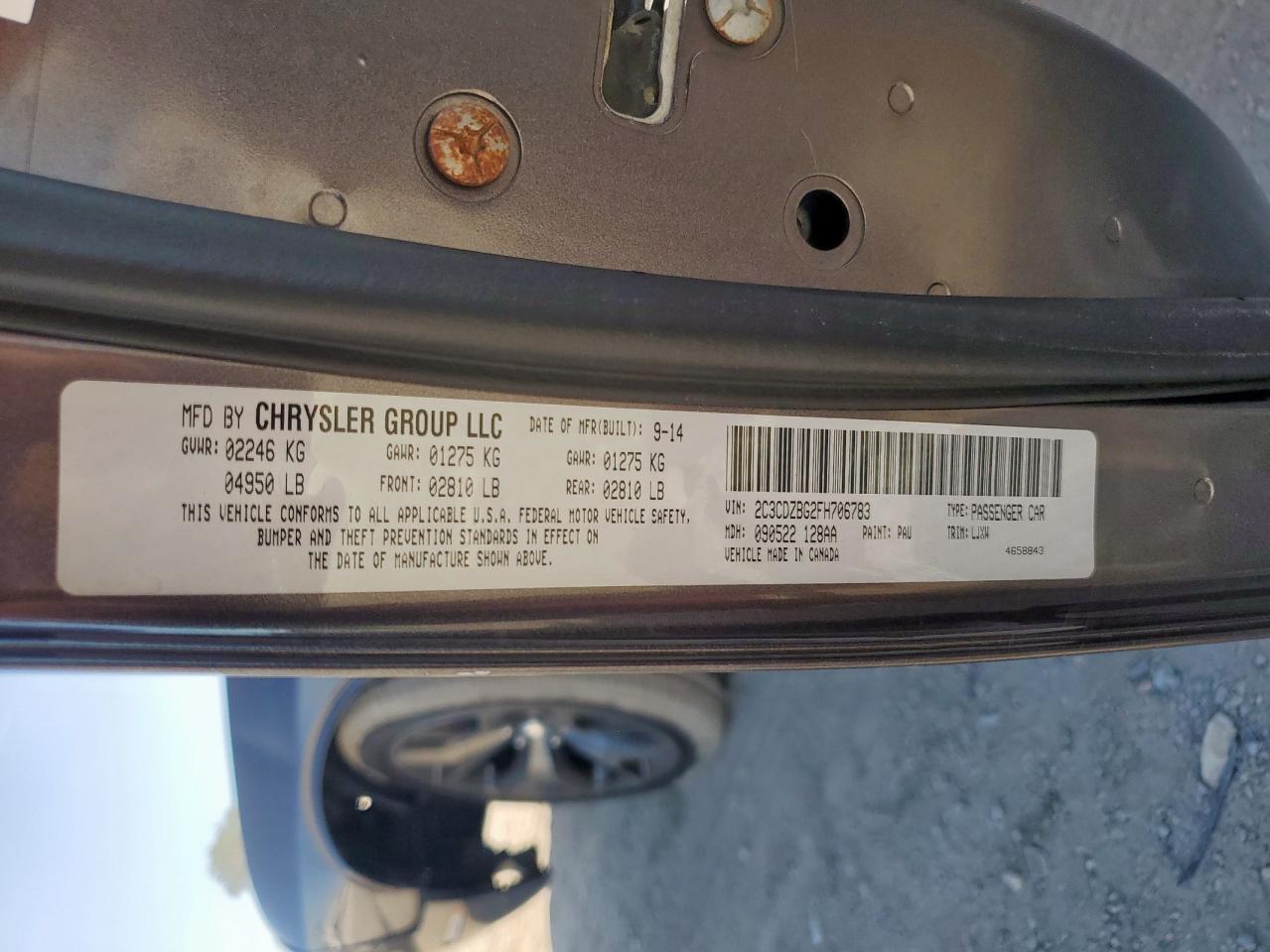 2015 Dodge Challenger Sxt Plus VIN: 2C3CDZBG2FH706783 Lot: 86300465