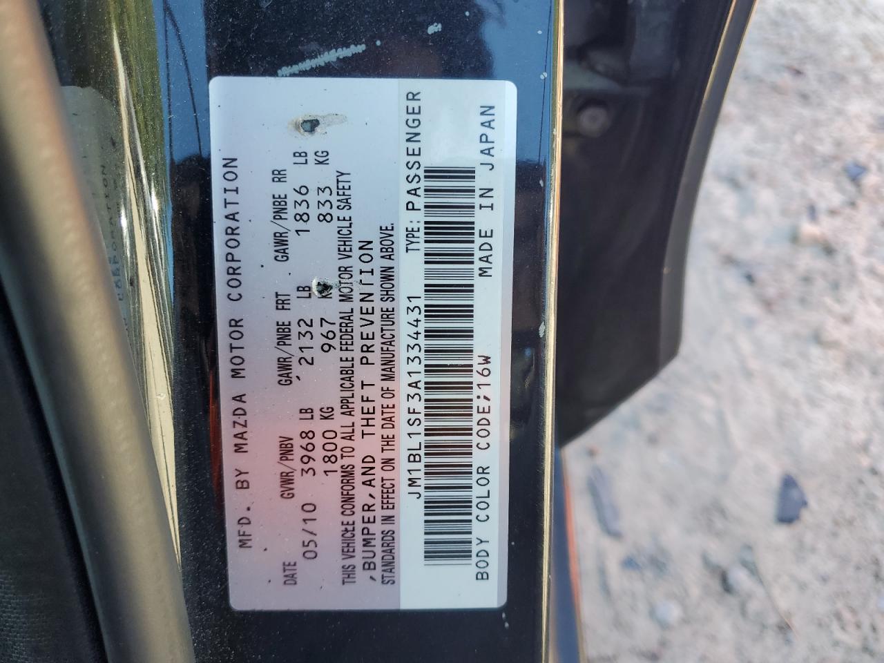 2010 Mazda 3 I VIN: JM1BL1SF3A1334431 Lot: 85146665