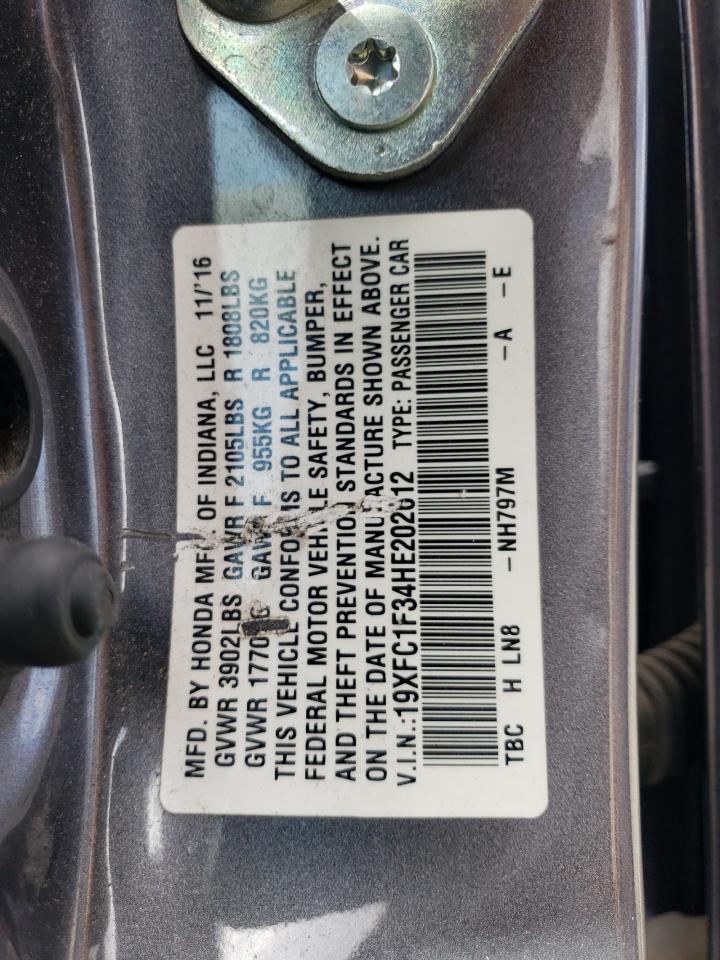 2017 Honda Civic Ex VIN: 19XFC1F34HE202612 Lot: 82336645