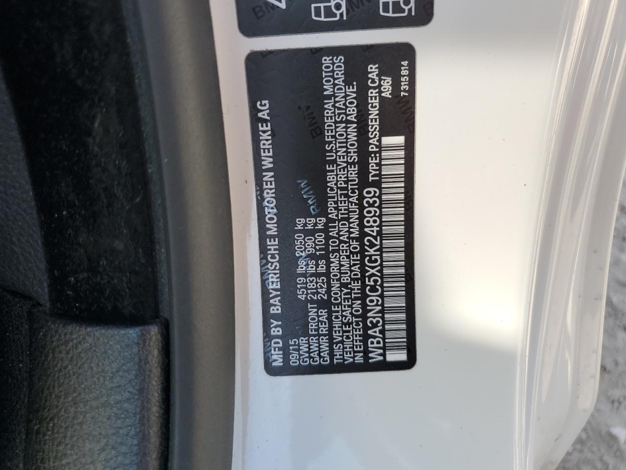 2016 BMW 428 Xi VIN: WBA3N9C5XGK248939 Lot: 84390875